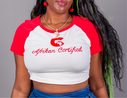 Universal Afrikan Certified Cherry Crop Top Tee